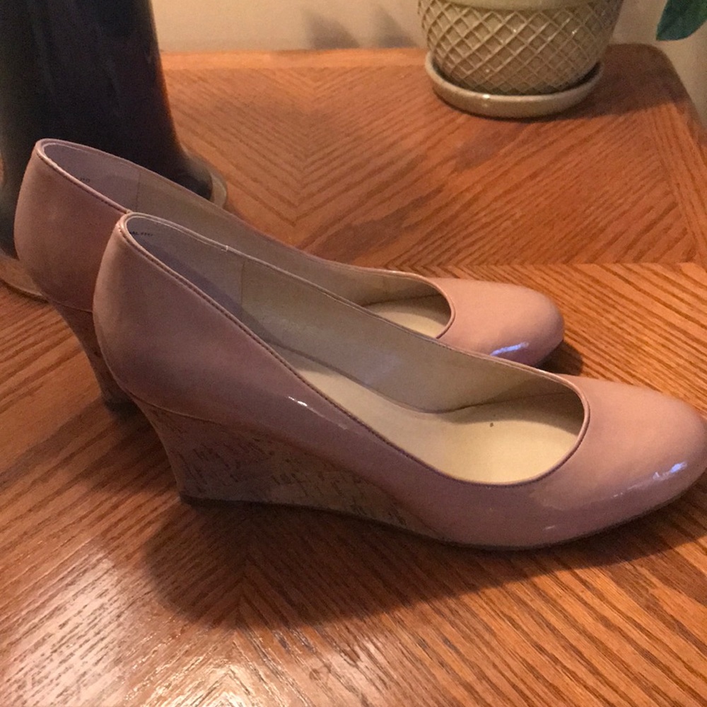 Nude Nine West wedges size 10, worn twice